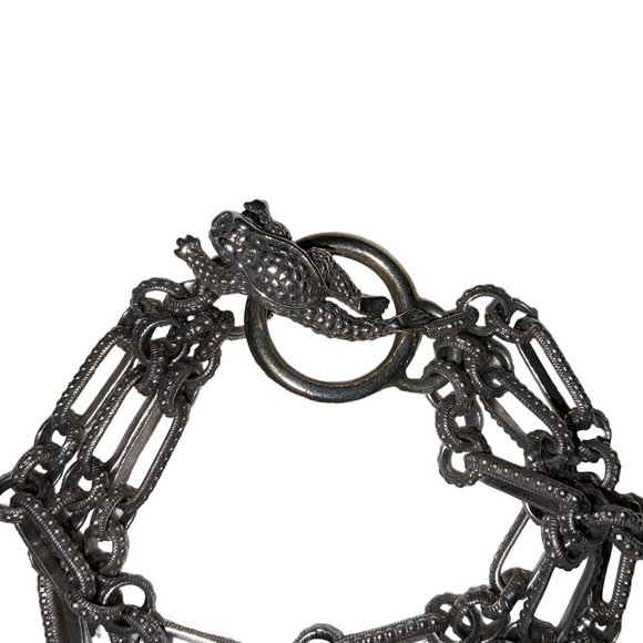 Vintage Barry Kieselstein Cord Sterling Silver Frog Multi Chain Bracelet - Picture 4 of 10